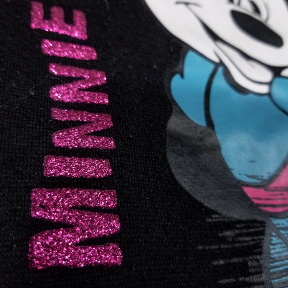 Disney Minnie Mouse Black & Sparkling Pink Hoodie - Picture 3 of 9